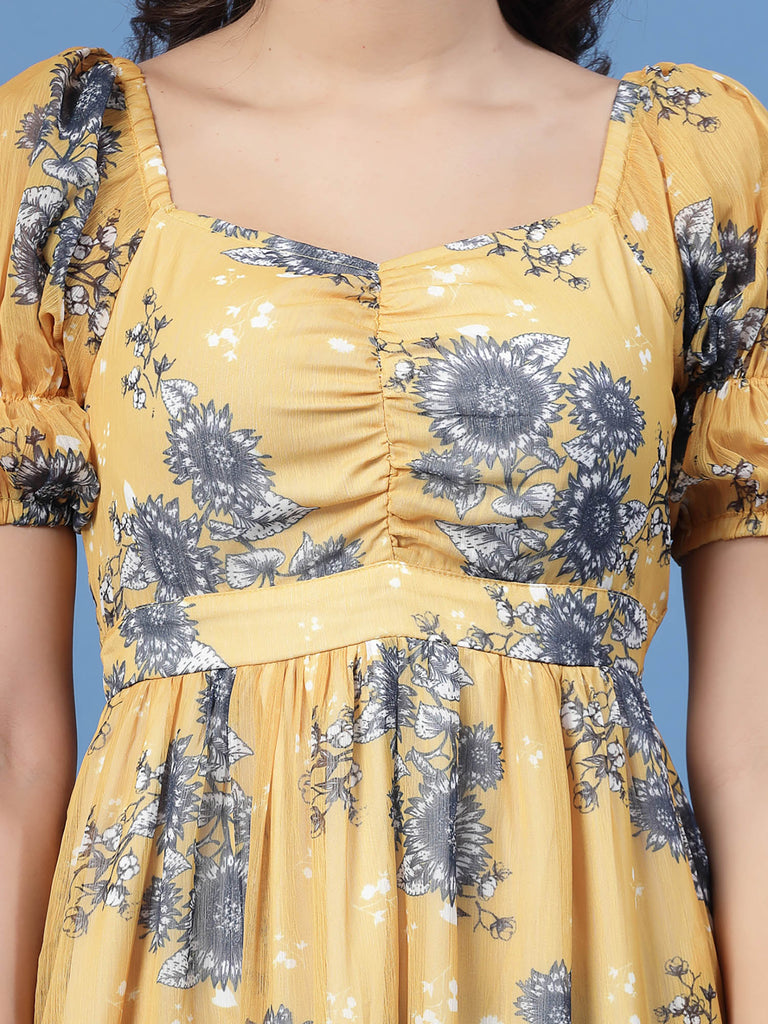 Elastic Detail Dress (Mustard) | Hem Dress |Ayro Lane