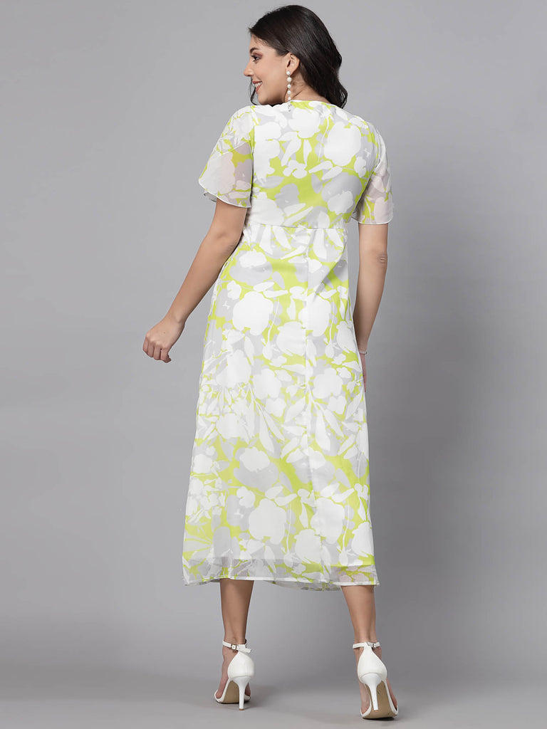 Overlaped Sleeve Detail Dress (Lime Yellow) | Clothing | Ayro Lane