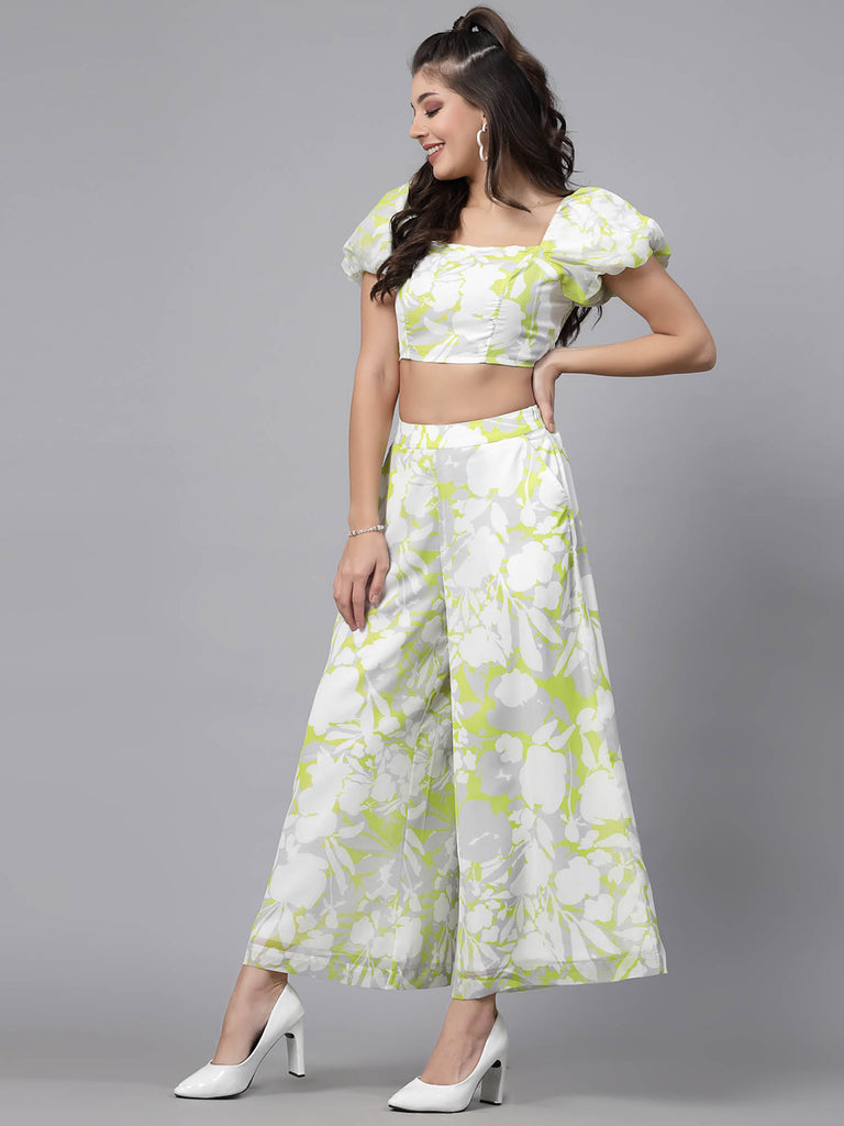 Lime Yellow Balloon Sleeve Crop Top | Clothing |Ayro Lane