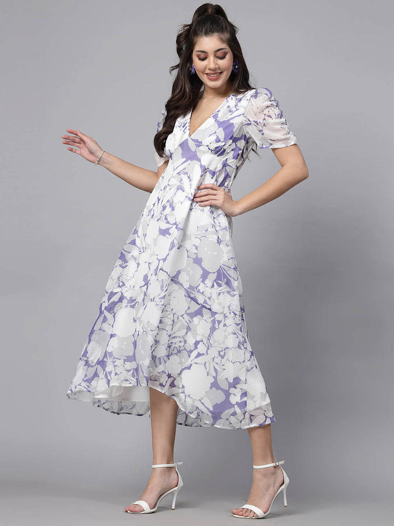 Gather Detail Sleeve Dress (Lavender) | Clothing | Ayro Lane