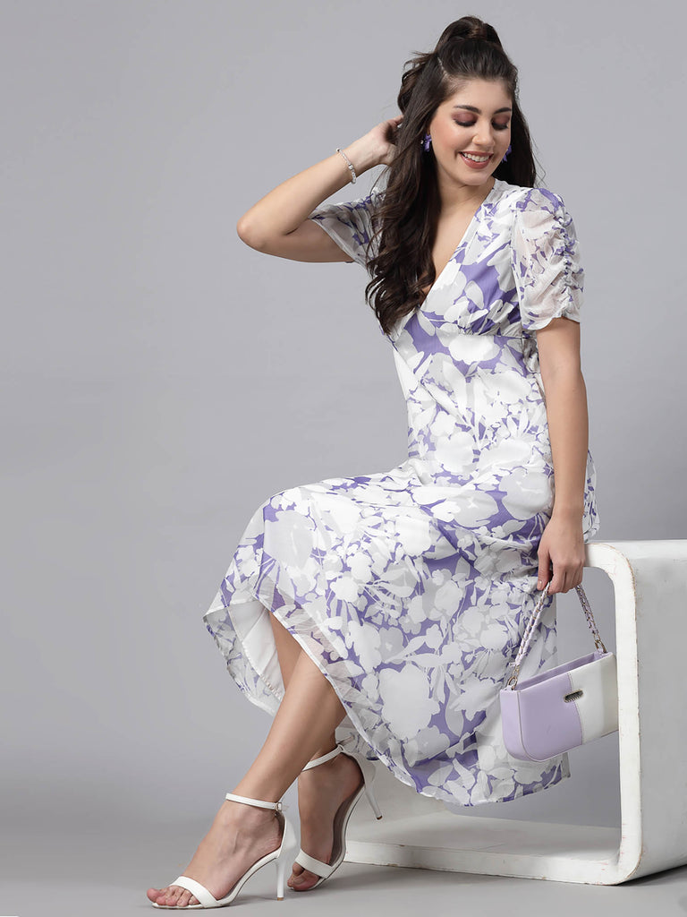 Gather Detail Sleeve Dress (Lavender) | Clothing | Ayro Lane