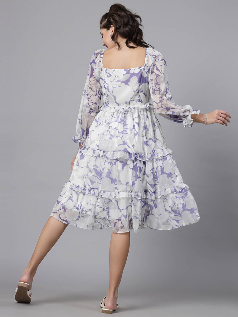 Full Sleeve Tiered Dress (Lavender) | Clothing | Ayro Lane