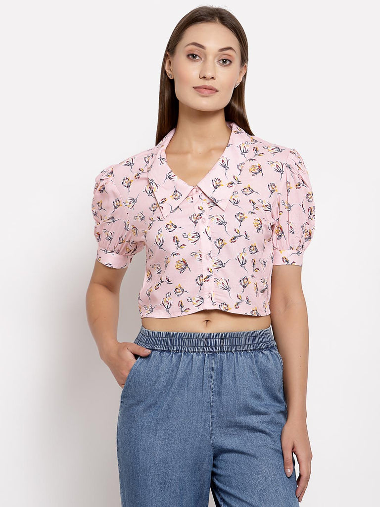 Pink Crop Collar Top | Tops & Shirts |Ayro Lane