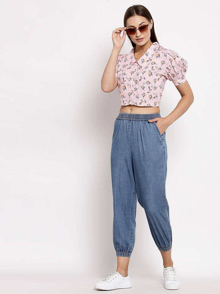 Pink Crop Collar Top | Tops & Shirts |Ayro Lane