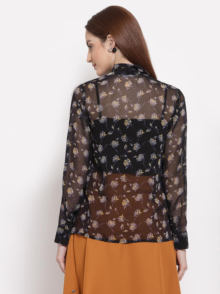 Black Printed Panel Shirt | Shirt |Ayro Lane