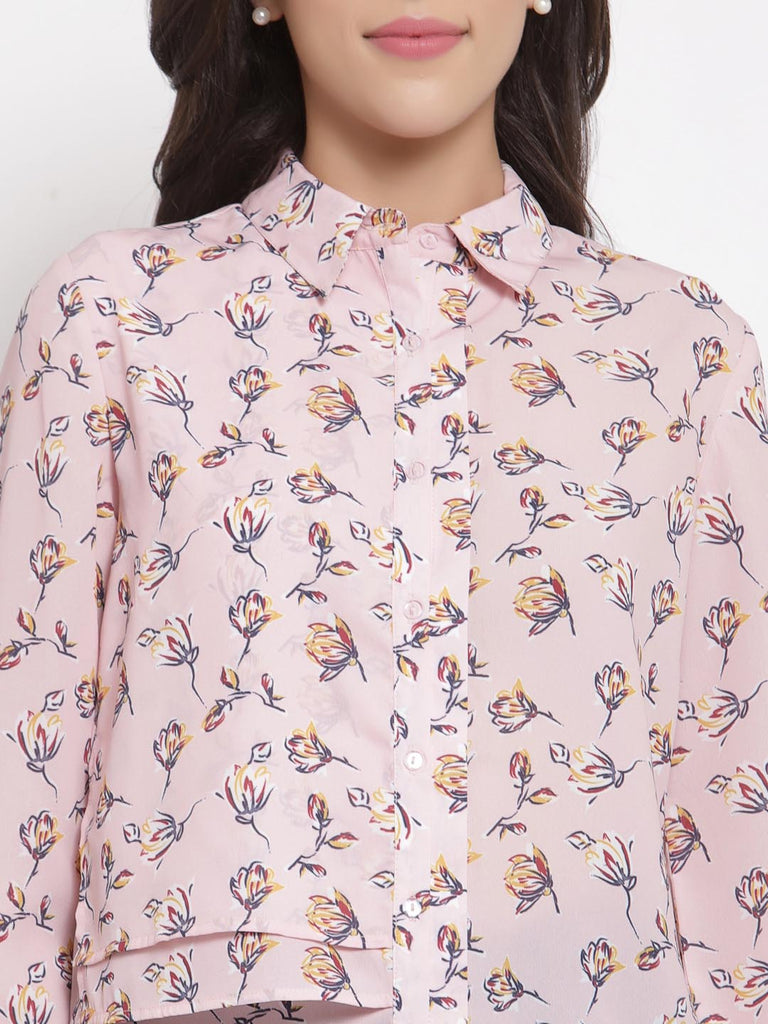 Pink Printed Panel Shirt | Shirt |Ayro Lane