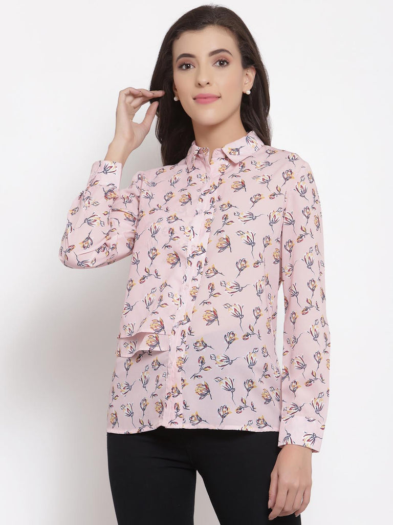 Pink Printed Panel Shirt | Shirt |Ayro Lane