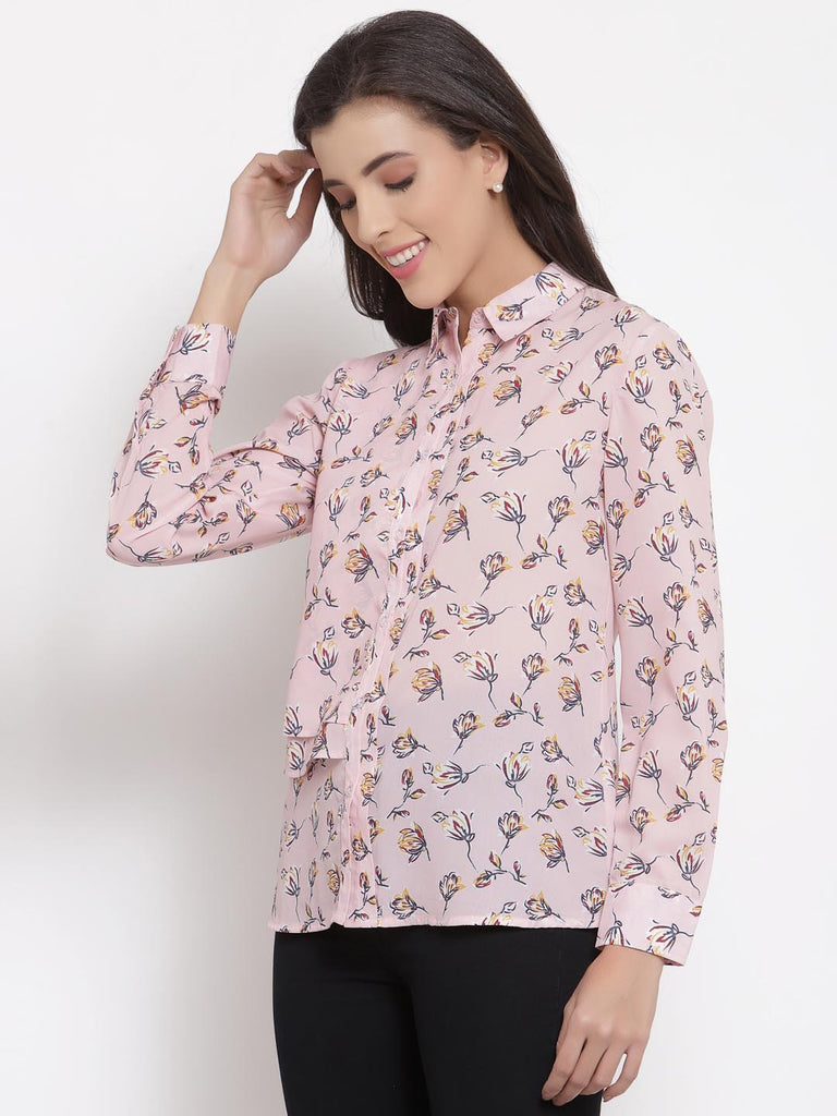 Pink Printed Panel Shirt | Shirt |Ayro Lane