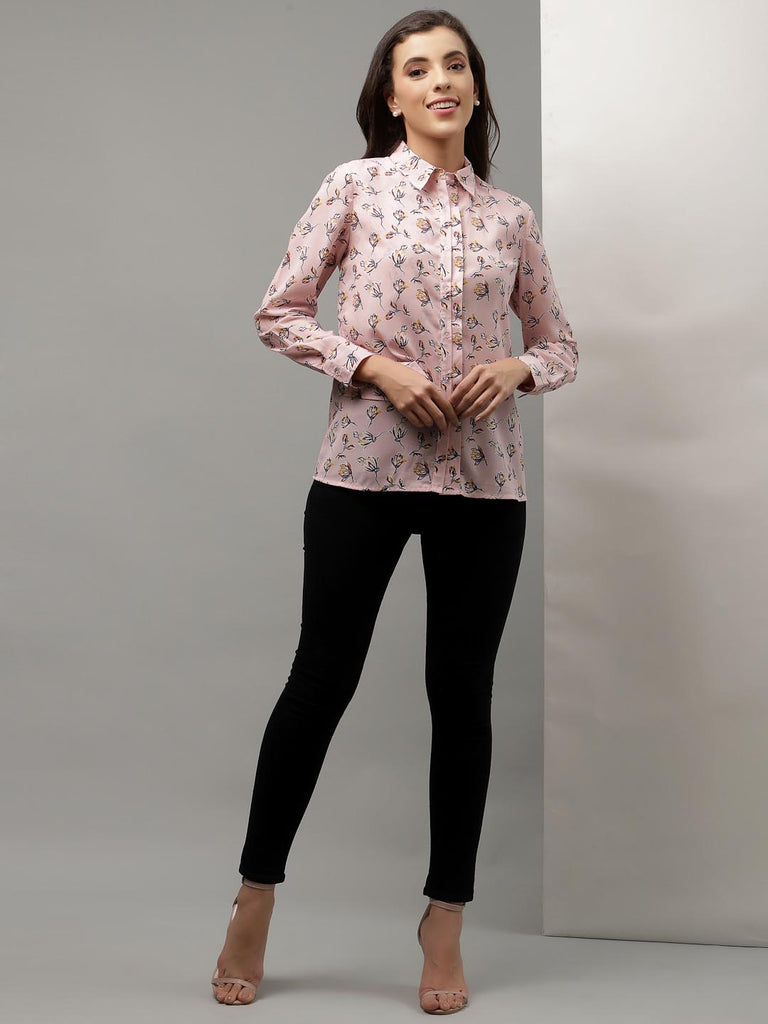 Pink Printed Panel Shirt | Shirt |Ayro Lane