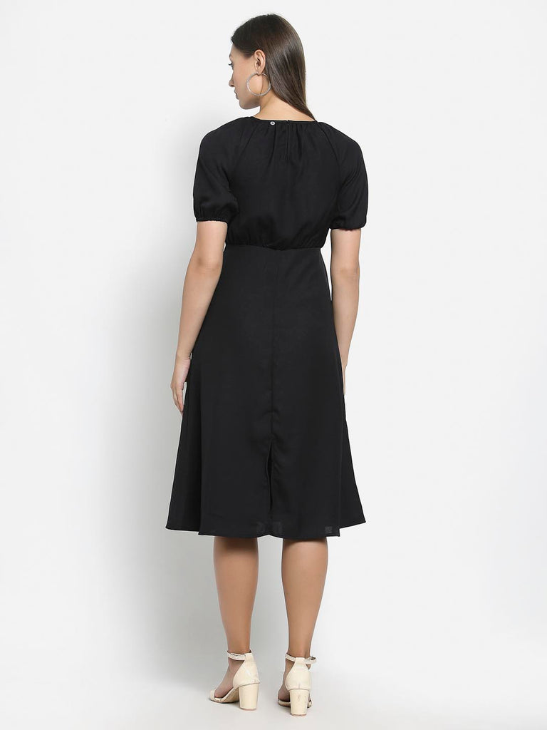 Black Empire Fit & Flare Dress | Hem Dress |Ayro Lane