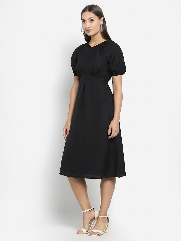 Black Empire Fit & Flare Dress | Hem Dress |Ayro Lane