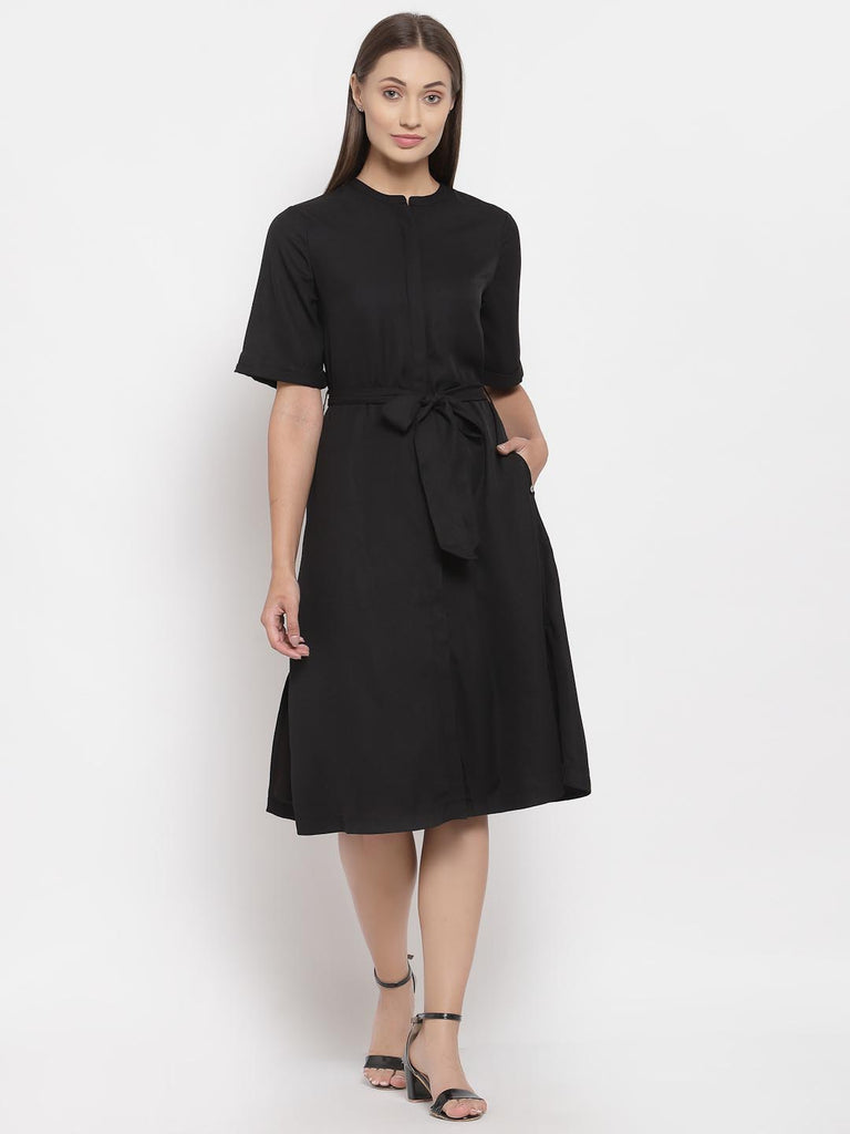 Black Shirt Dress | Hem Dress |Ayro Lane