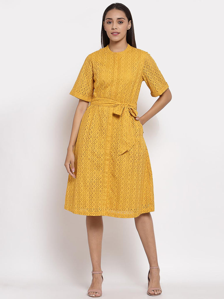 Mustard Shirt Dress | Hem Dress |Ayro Lane