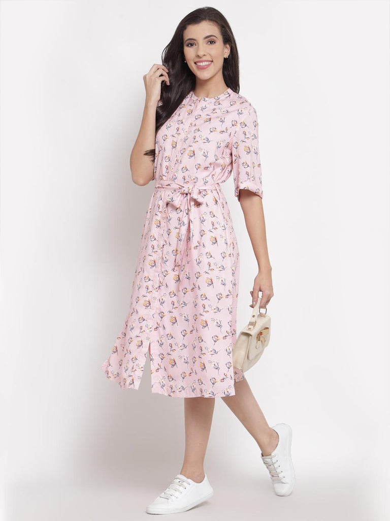 Pink Shirt Dress | Hem Dress |Ayro Lane