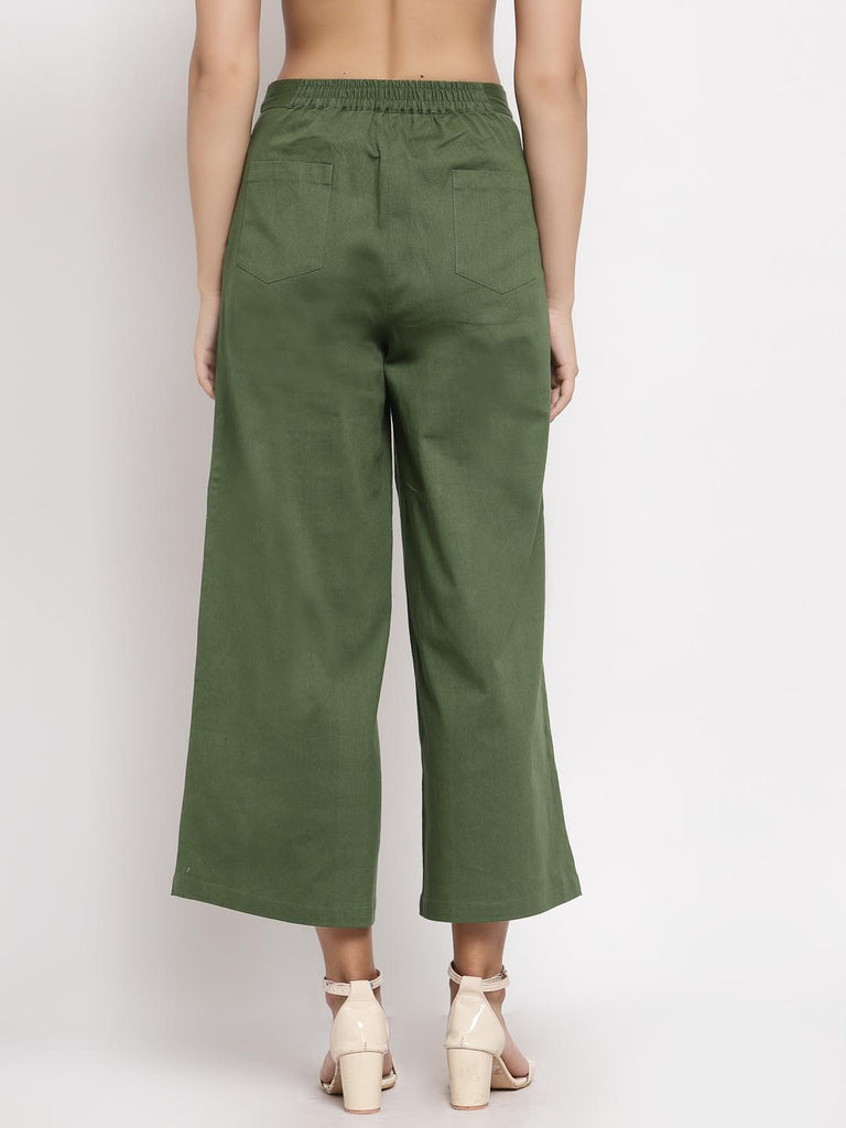 Olive Green Flared Pants | Clothing |Ayro Lane