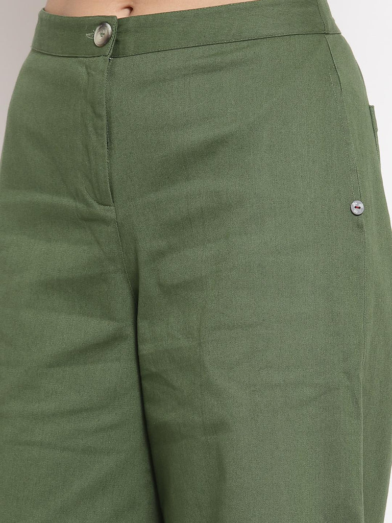 Olive Green Flared Pants | Clothing |Ayro Lane