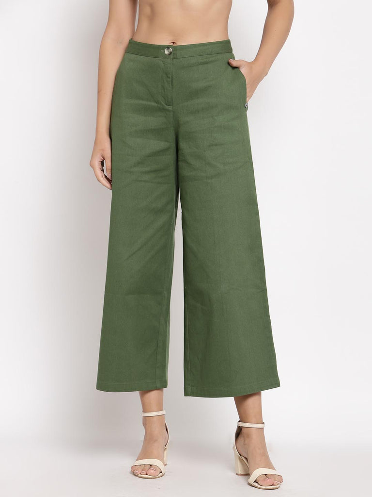 Olive Green Flared Pants | Clothing |Ayro Lane