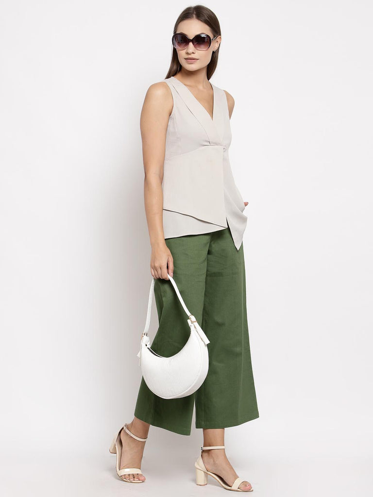 Olive Green Flared Pants | Clothing |Ayro Lane