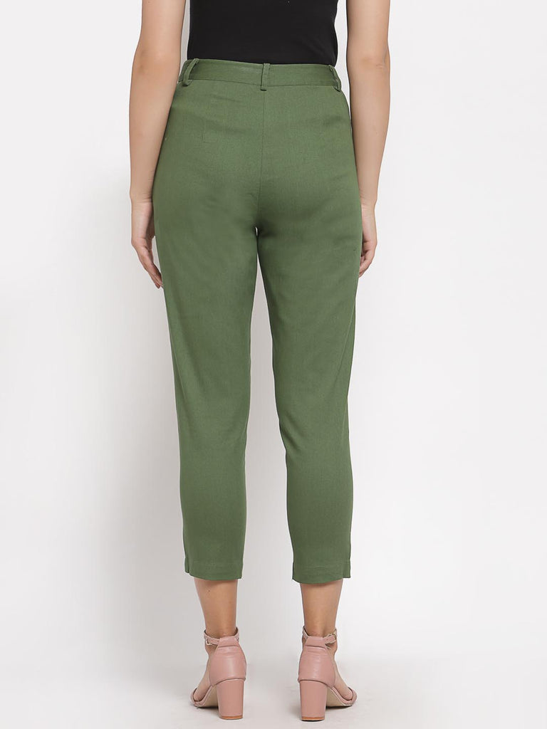 Olive Green Straight Fit Pants | Clothing |Ayro Lane