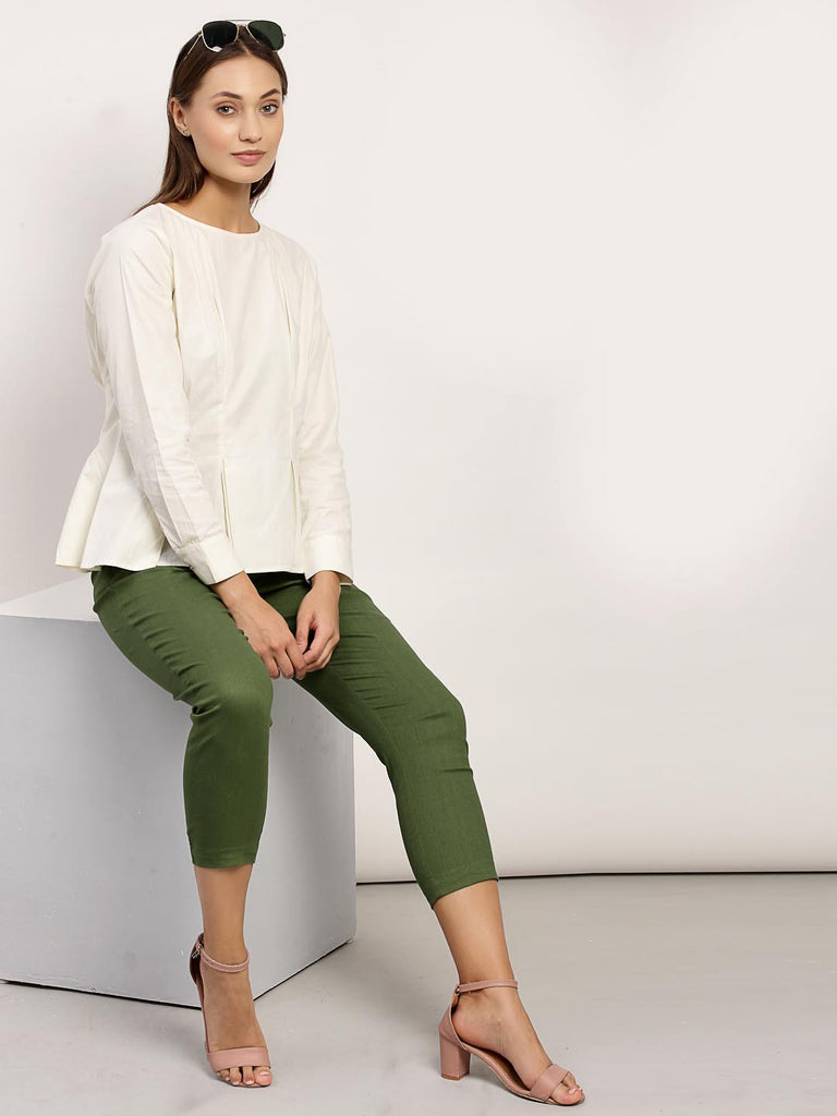 Olive Green Straight Fit Pants | Clothing |Ayro Lane