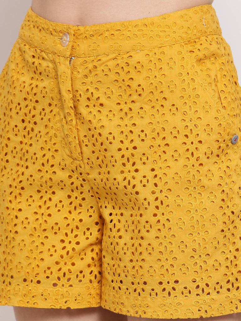 Mustard Printed Shorts | Clothing |Ayro Lane