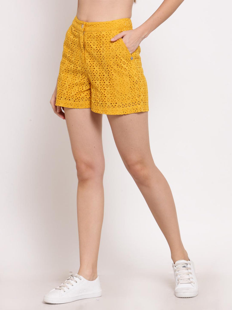 Mustard Printed Shorts | Clothing |Ayro Lane