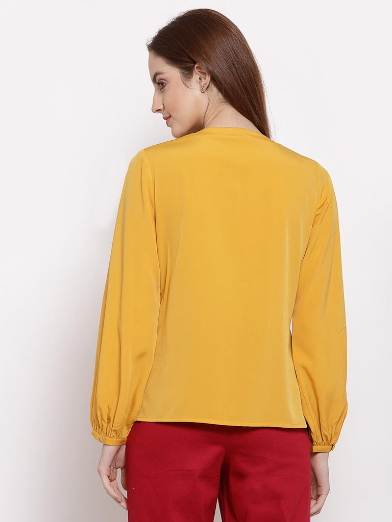 Mustard Ruffle Detail Top | Tops & Shirts |Ayro Lane