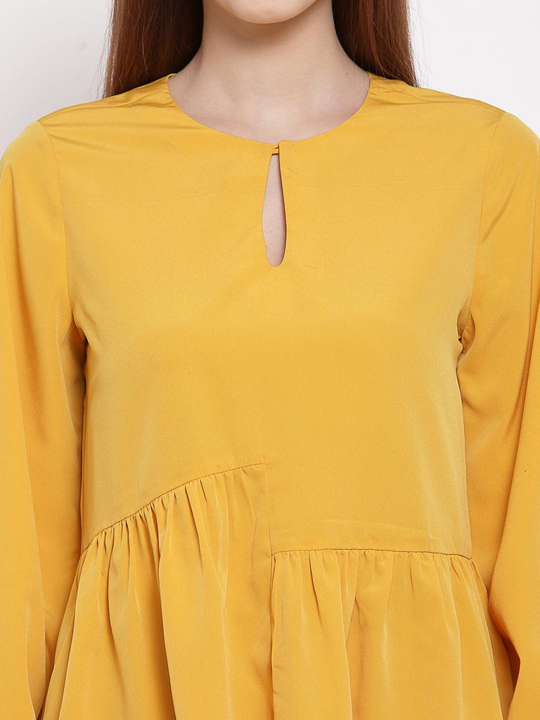 Mustard Ruffle Detail Top | Tops & Shirts |Ayro Lane