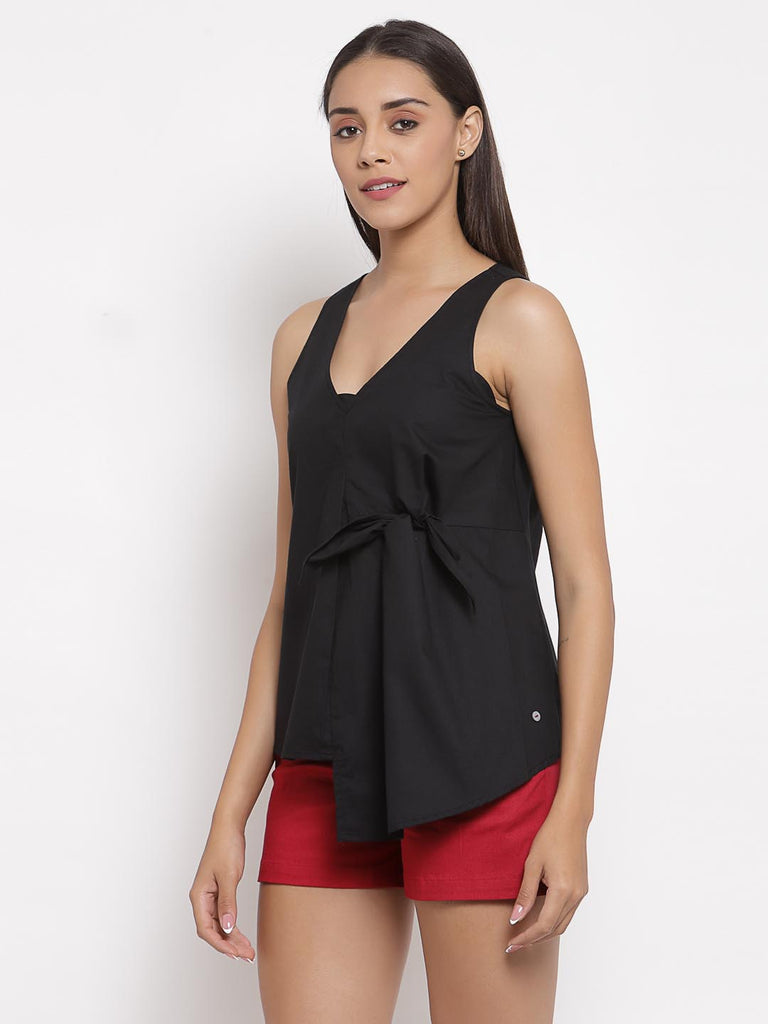 Black Tie Knot Detail Top | Tops & Shirts |Ayro Lane