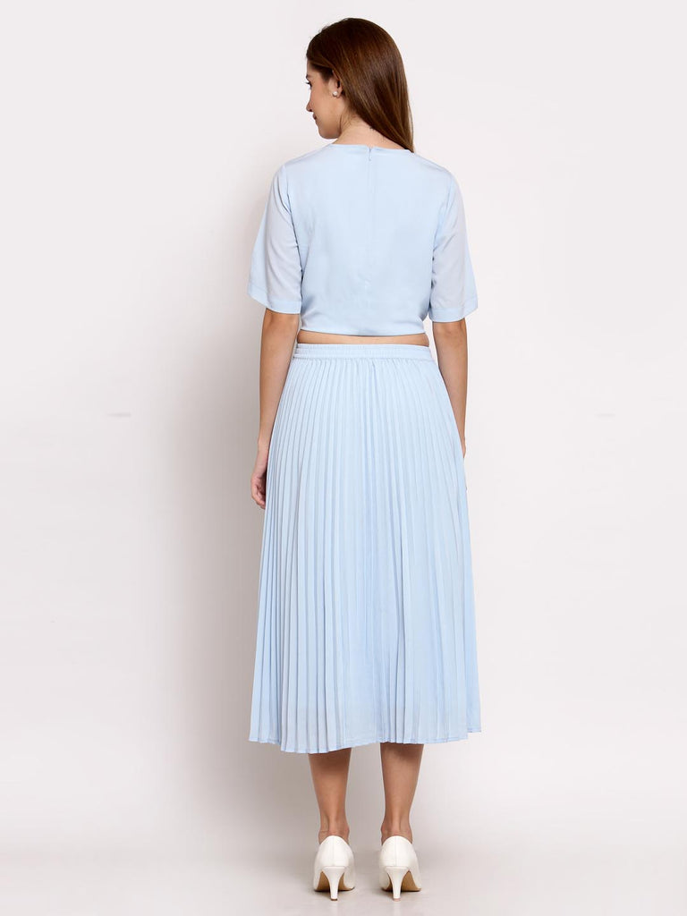 Blue Co Ord Set With Pleated Skirt | Clothing |Ayro Lane