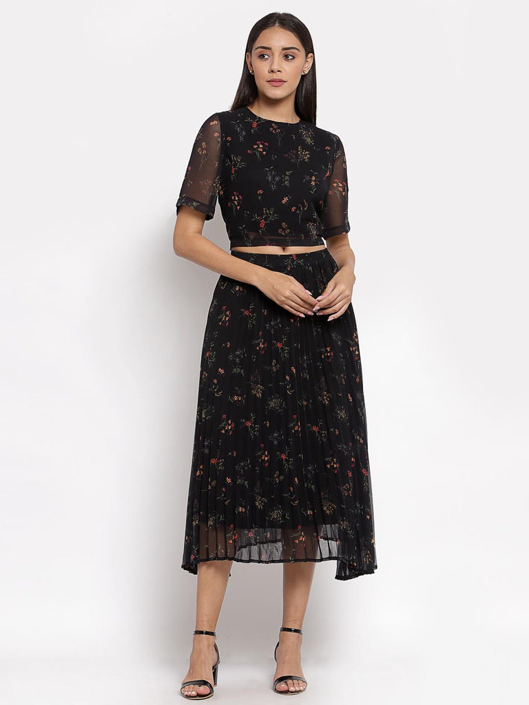 Black Co Ord Set With Pleated Skirt | Clothing |Ayro Lane