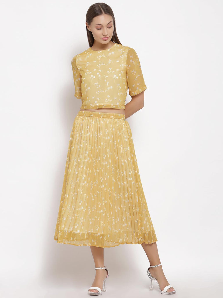 Mustard Co Ord Set With Pleated Skirt | Clothing |Ayro Lane