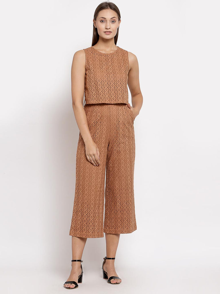 Light Brown Layered Top Jumpsuit | Clothing |Ayro Lane