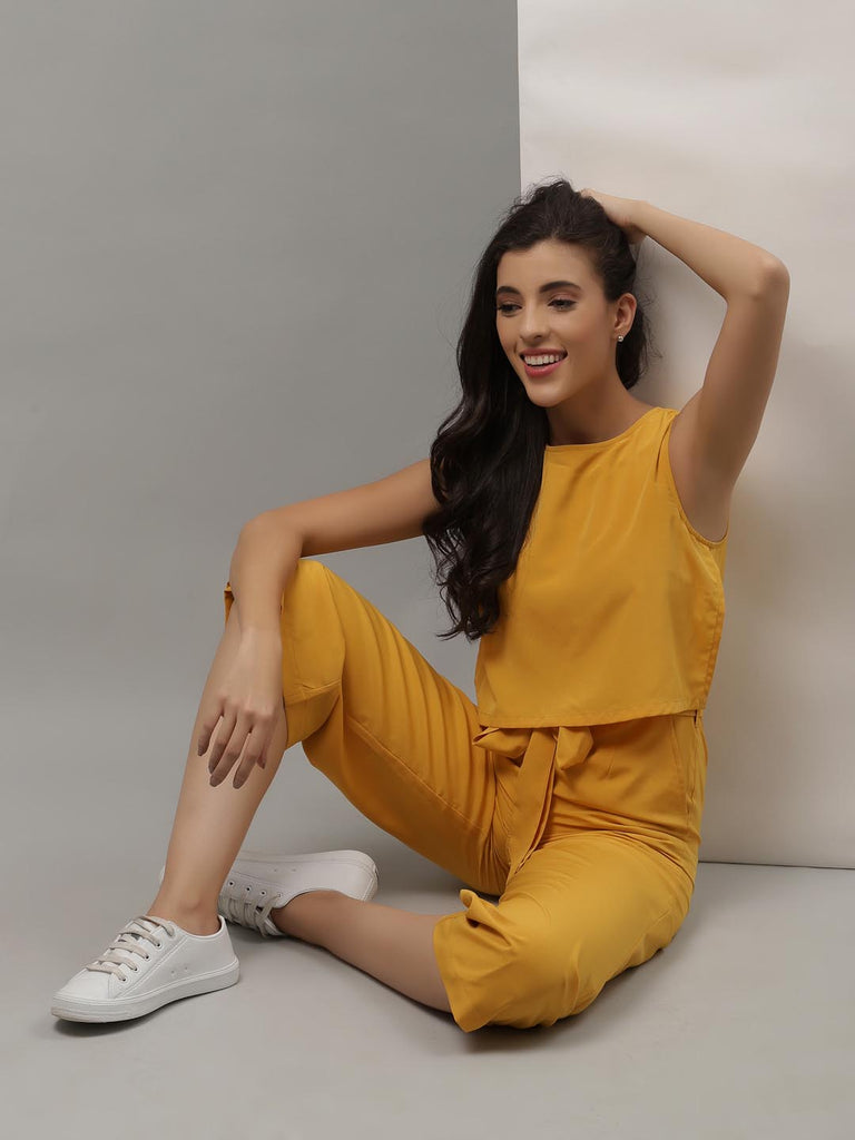 Mustard Layered Top Jumpsuit | Clothing |Ayro Lane