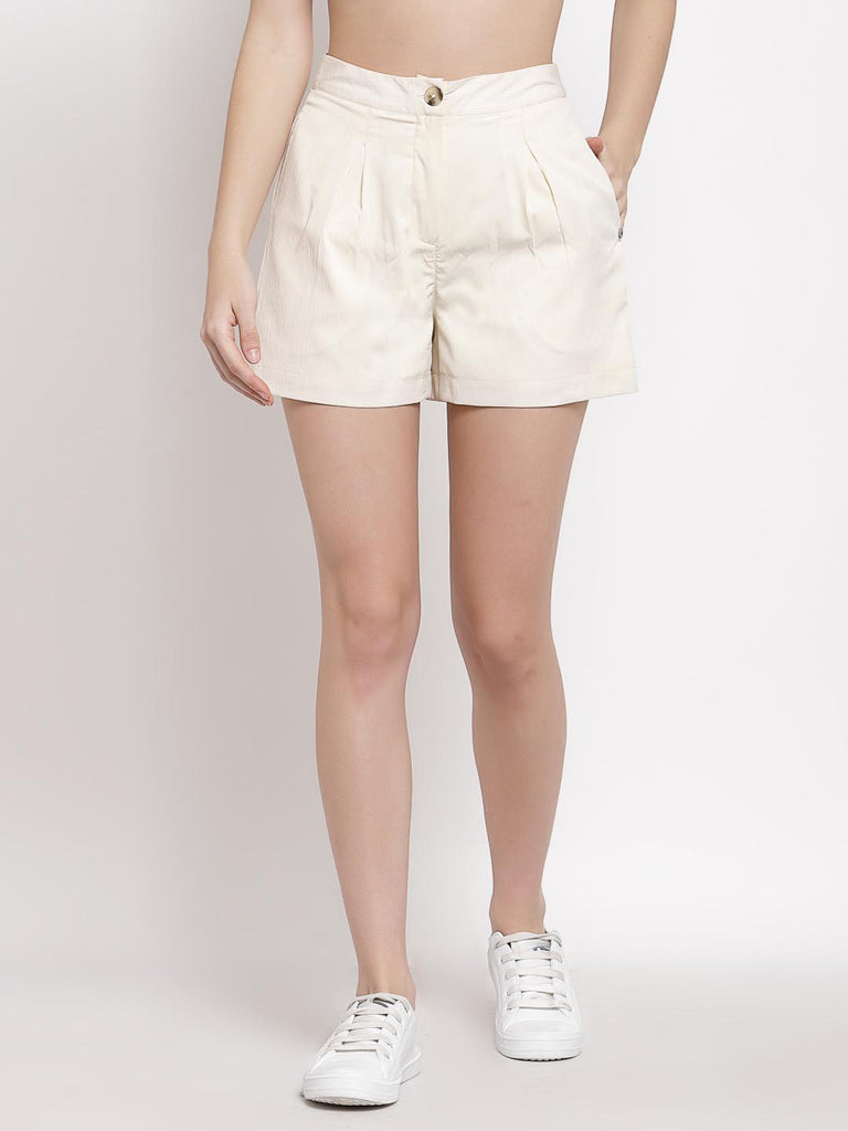 White Inverted Box Pleat Shorts | Clothing |Ayro Lane