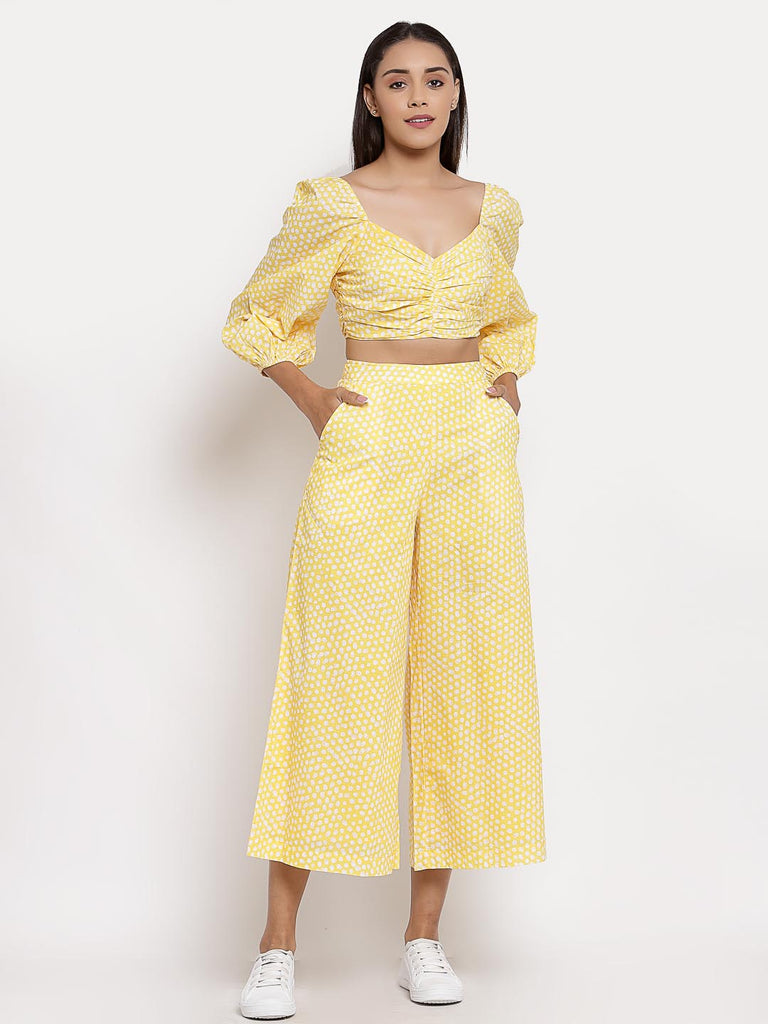 Yellow Co Ord Set with Palazzo Pants | Clothing |Ayro Lane