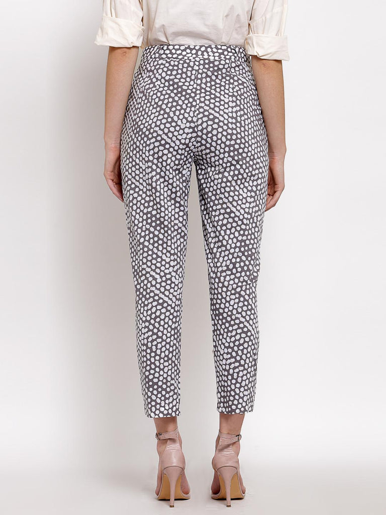 Grey Dot Printed Trouser | Clothing |Ayro Lane