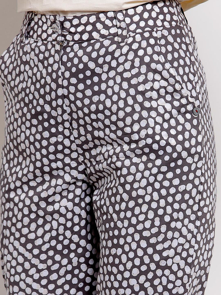 Grey Dot Printed Trouser | Clothing |Ayro Lane