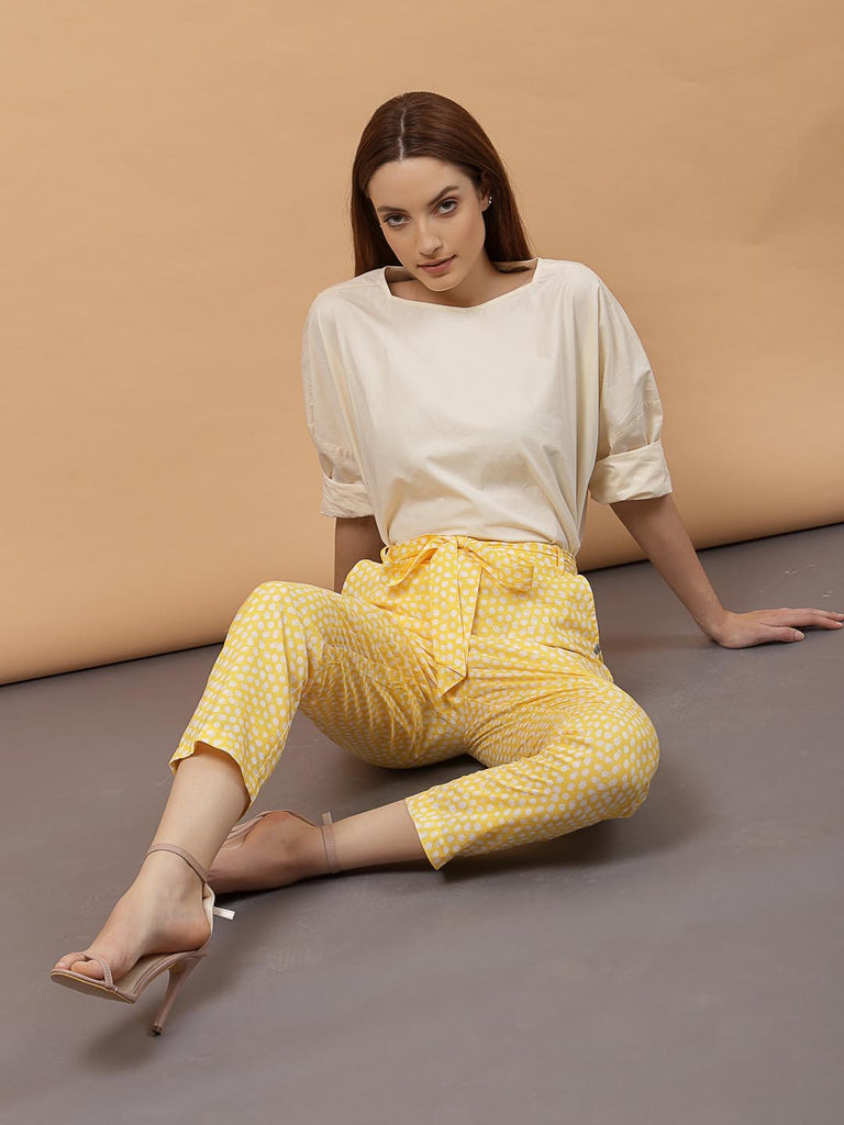 Yellow Printed Trouser | Clothing |Ayro Lane