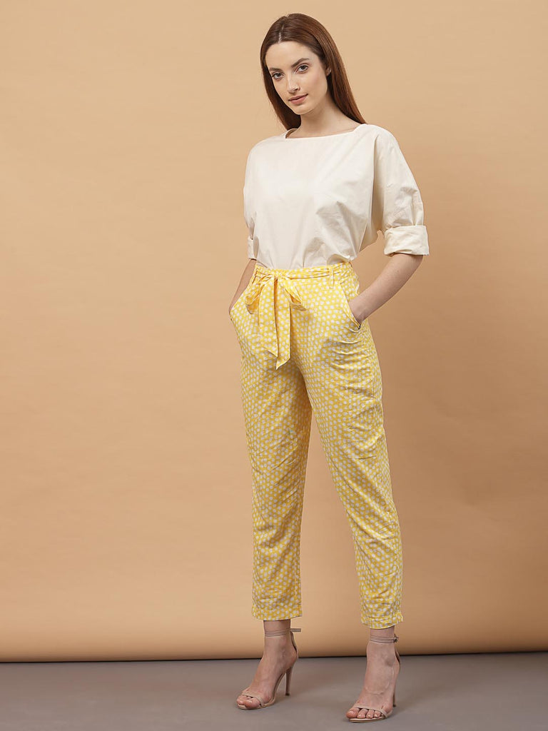 Yellow Printed Trouser | Clothing |Ayro Lane