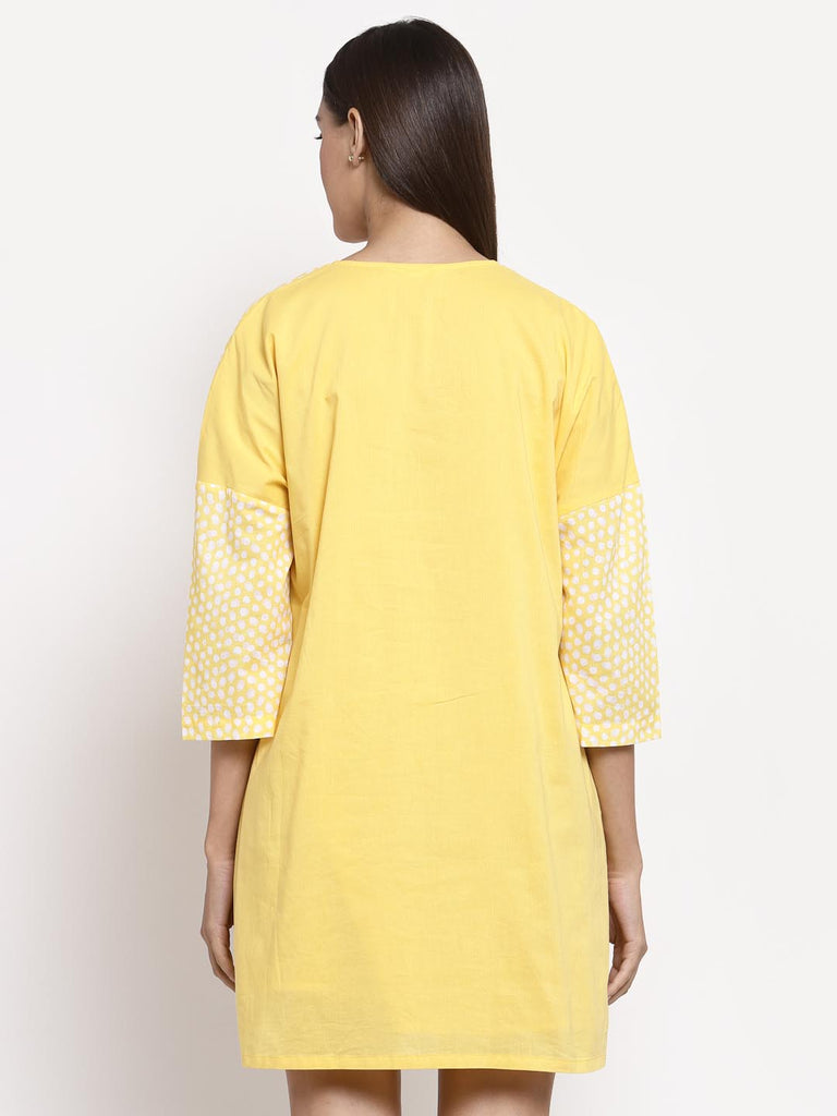 Yellow Mix Print Dress | Hem Dress |Ayro Lane