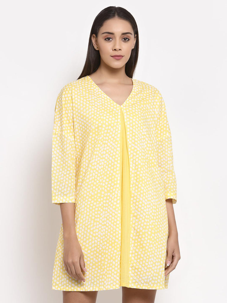 Yellow Mix Print Dress | Hem Dress |Ayro Lane