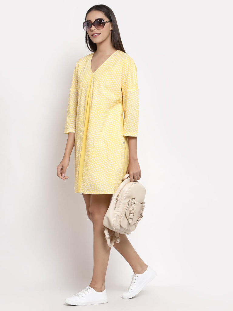 Yellow Mix Print Dress | Hem Dress |Ayro Lane