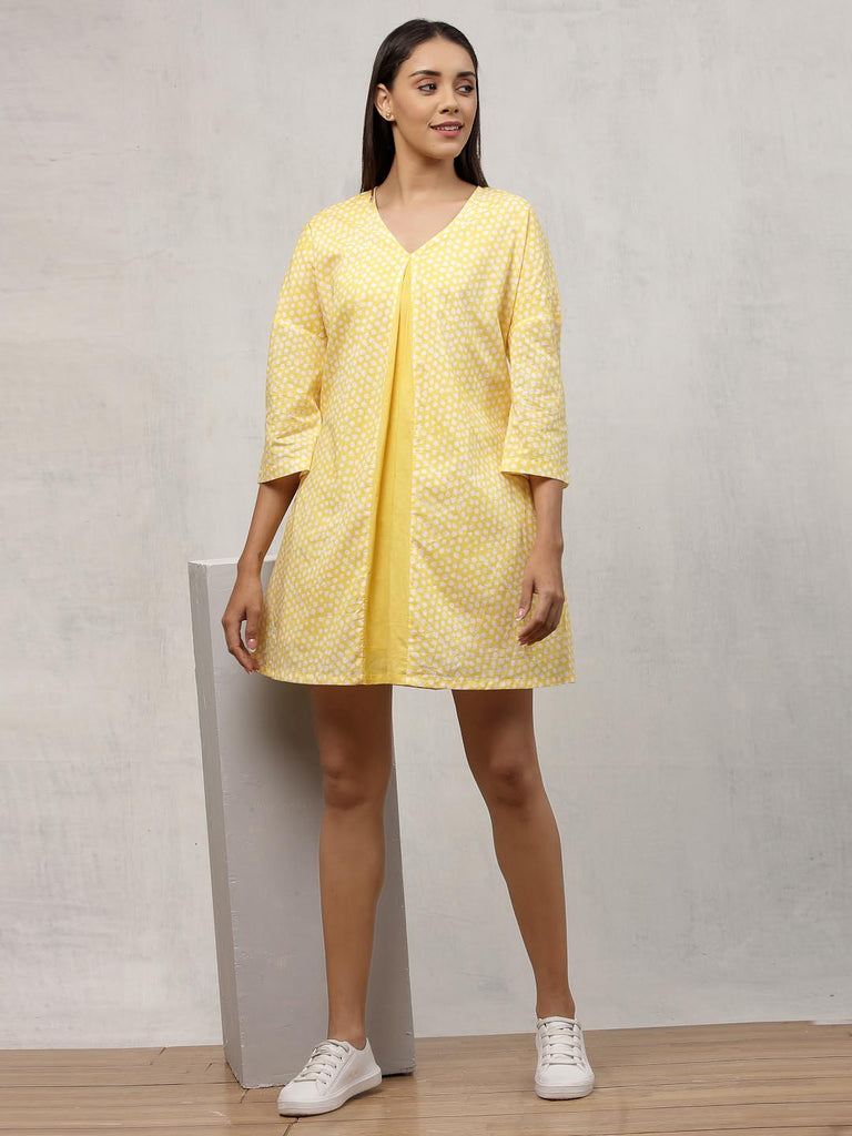 Yellow Mix Print Dress | Hem Dress |Ayro Lane