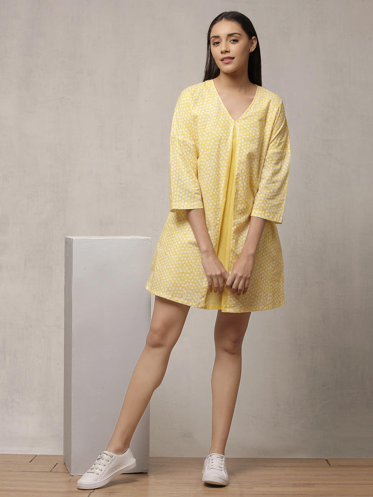 Yellow Mix Print Dress | Hem Dress |Ayro Lane