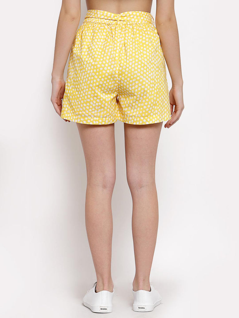 Yellow Printed Shorts | Clothing |Ayro Lane