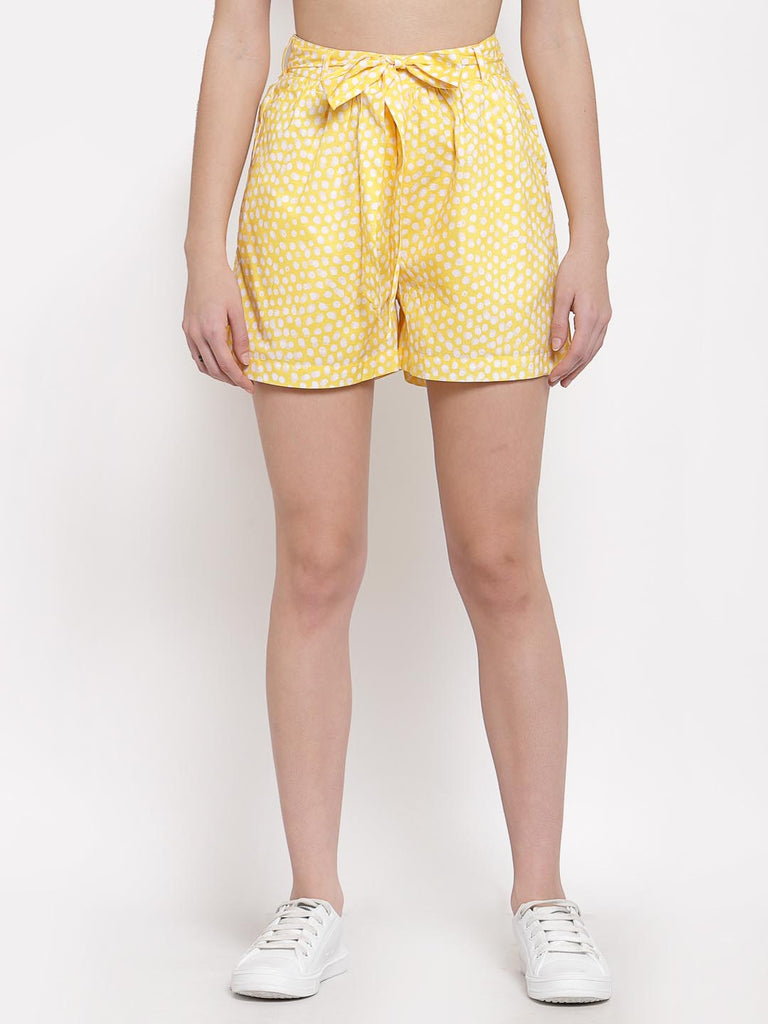 Yellow Printed Shorts | Clothing |Ayro Lane