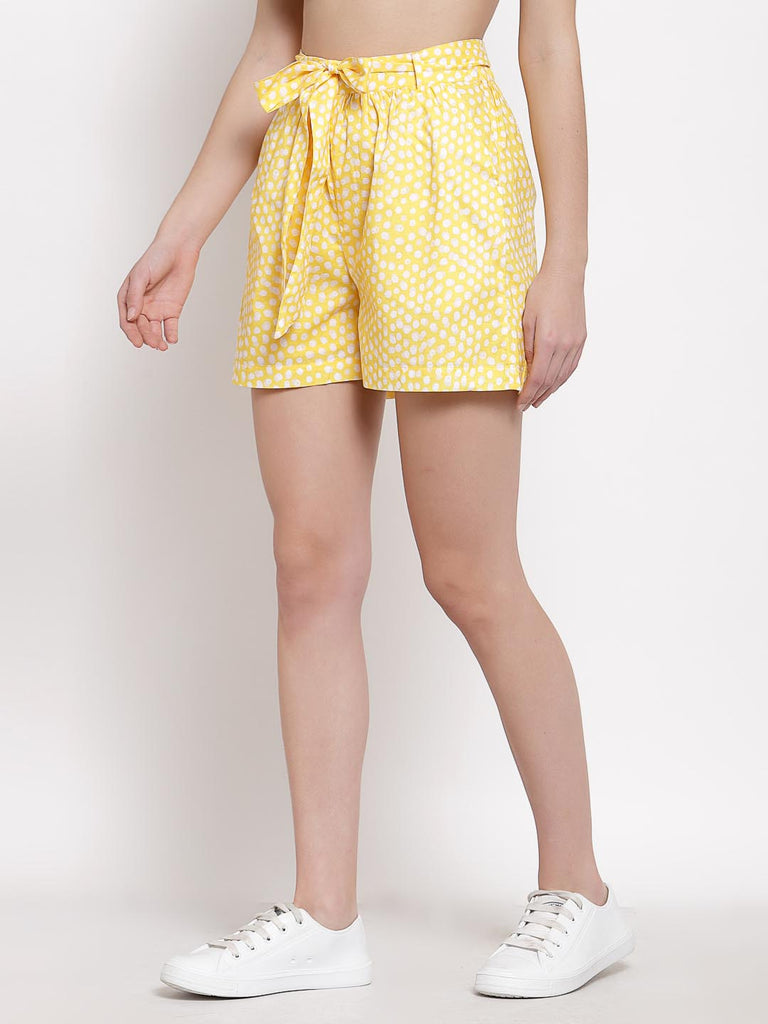 Yellow Printed Shorts | Clothing |Ayro Lane