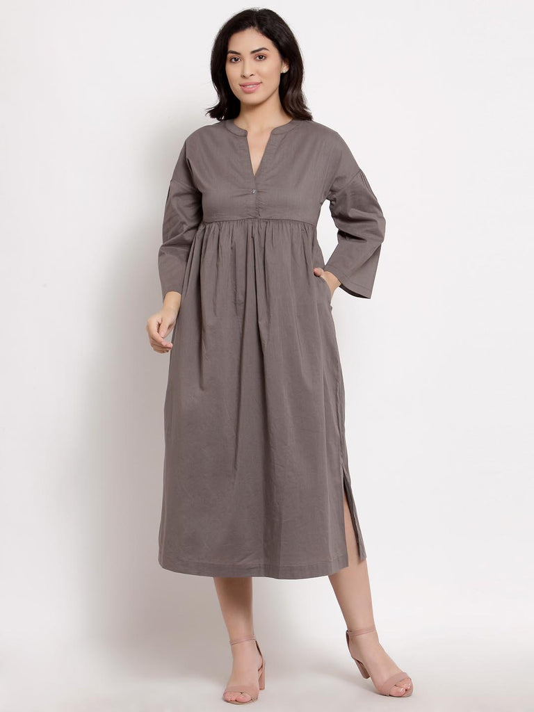 Granite Grey Printed Resort Dress | Hem Dress |Ayro Lane