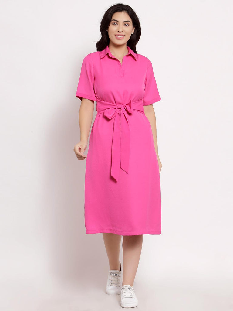 Rose Pink Tie Dress | Hem Dress |Ayro Lane